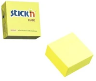 Stickn COR_SN21010 Öntapadó kockatömb, 76x76mm, 400 lap, neonsárga kép