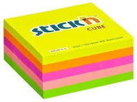 Stickn COR_SN21012 Öntapadó kockatömb, 76x76mm, 400 lap, neon szivárvány kép