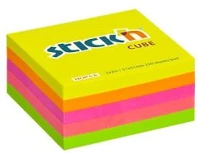Stickn COR_SN21203 Öntapadó jegyzettömb, 51x51 mm, 250 lap, neon színek kép