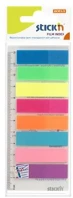 Stickn COR_SN21345 Jelölőcímke, műanyag, 8x25 lap, 45x12 mm, neon színek kép
