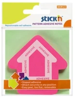Stickn COR_SN21542 Öntapadó jegyzettömb, nyíl alakú, 70x70 mm, 50 lap, magenta kép