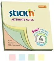 Stickn COR_SN21821 Öntapadó jegyzettömb, 76x76 mm, 100 lap, pasztell színek kép