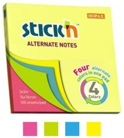 Stickn COR_SN21822 Öntapadó jegyzettömb, 76x76 mm, 100 lap, neon színek kép