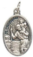 St.ita. WS_13322090 Szent kristóf ezüst színű fém érem, 22 mm kép