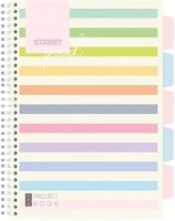 Street 01.02953 Spirálfüzet vonalas  pad a/4 100 lapos regiszteres világos csíkos kép