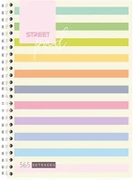 Street 01.02960 Spirálfüzet kockás  pad a/5 100 lapos világos csíkos kép