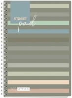 Street 01.02968 Spirálfüzet kockás  pad a/5 100 lapos sötét csíkos kép