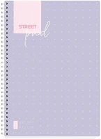 Street 01.02981 Spirálfüzet vonalas  pad a/4 100 lapos lila pöttyös kép