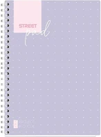 Street 01.02983 Spirálfüzet vonalas  pad a/5 100 lapos lila pöttyös kép