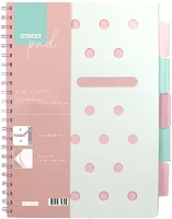 Street 01.0429034 Spirálfüzet kockás  pad a/4 100 lapos pasztell rózsaszín kép