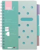 Street 01.0430005 Spirálfüzet vonalas  pad a/4 100 lapos regiszteres pasztell zöld kép