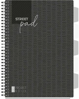 Street 67129 Spirálfüzet pad regiszteres a/4 vonalas 100 lapos fekete kép