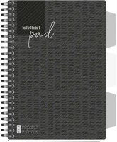 Street 67131 Spirálfüzet pad regiszteres a/5 vonalas 100 lapos fekete kép