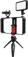 Synco KIT 1 vlogger  vlogging szett okostelefonokhoz, mikrofon, led, mini állvány, mobiltelefon cage kép