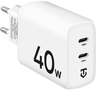 Tactical 57983118429 Base plug dual gyorstöltő adapter, 40w,fehér kép
