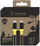 Tactical 57983121892 Magrope usb-c-usb-c adatkábel szövet bevonattal, 1m, fekete/sárga kép