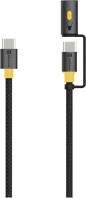 Tactical 57983125424 stinger usb-c-usb-c töltő- és adatkábel led lámpával, 1,5m, fekete kép
