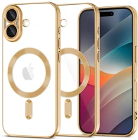 Tech-protect FD5906302319695 magflex - magsafe kompatibilis átlátszó hátlap tok, arany szilikon kép