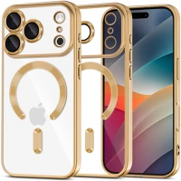 Tech-protect FD5906302319718 magflex - magsafe kompatibilis átlátszó hátlap tok, arany szilikon kép