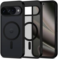 Tech-protect FD5906302330300 magmat magsafe kompatibilis áttetsző műanyag hátlap tok, fekete szilikon kép