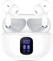 Tech-protect FD5906302332274 Headset  ultraboost tws pro g2 - fehér bluetooth headset, töltő tokkal ﻿ kép