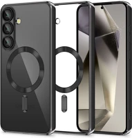 Tech-protect FD5906302332854 magflex - magsafe kompatibilis átlátszó hátlap tok, fekete szilikon kép