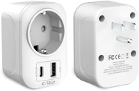 Tech-protect FD5906302368532 Telefon töltő:  ta100 - us / eu átalakító hálózati töltőfej, fehér kép