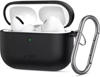 Tech-protect SP111549 Airpods pro 3 szilikon tok, karabinerrel, fekete kép