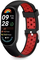 Tech-protect SP112666 Iconband air xiaomi mi smart band 10 / band 9 / band 8 bőrszíj, fekete-piros kép