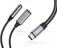 Tech-protect TP607383 Ultraboost pd60w/6a type-c/3,5mm jack + type-c adapter - fekete/szürke kép