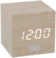 Tnb TNB112151 Joy fa borítású, kocka alakú led kijelzős ébresztőóra kép