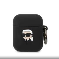 Karl lagerfeld BA3666339087807 Karl lagerfeld karl head airpods 1/2 tartó- fekete szilikon tok kép