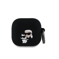 Karl lagerfeld BA3666339448684 Airpods 4 tartó: karl lagerfeld & choupette 3d - fekete szilikon tok kép