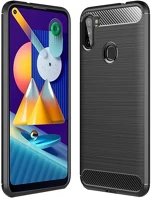 Samsung FD0795787714645 Samsung galaxy m11 telefontok - forcell carbon fekete szilikon tok kép
