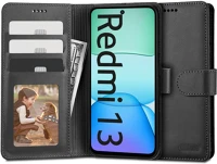 Xiaomi FD5906302310425 Telefontok xiaomi redmi 13 - fekete ráhajtófüles bőr könyvtok kép