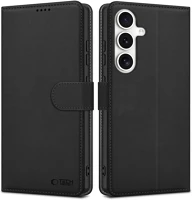 Samsung FD5906302322114 Telefontok samsung galaxy s25 - fekete ráhajtófüles bőr könyvtok kép