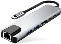 Protect FD5906302360574 Tech- protect hb02 hub adapter - 6in1 porttal, type-c / 2x usb / hdmi 4k / kép