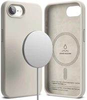 Ringke FD8800293852841 Telefontok iphone 16e - ringke silicone magnetic magsafe bézs hátlap tok kép
