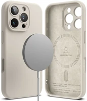 Ringke FD8809961789984 Telefontok iphone 16 pro - ringke silicone magnetic magsafe bézs hátlap tok kép