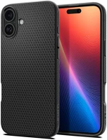 Spigen FD8809971229814 Telefontok iphone 16 plus - spigen liquid air - fekete szilikon tok kép