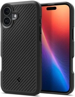 Spigen FD8809971231152 Telefontok iphone 16 - spigen core armor - fekete szilikon tok kép