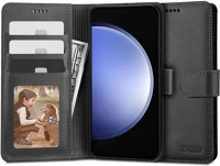 Samsung FD9319456607086 Samsung galaxy s23 fe 5g telefontok - fekete ráhajtófüles bőr könyvtok kép