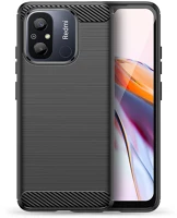 Xiaomi FD9490713933770 Xiaomi redmi 12c telefontok - carbon fiber fekete szilikon tok kép