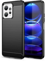 Xiaomi FD9490713934241 Xiaomi redmi note 12 4g / lte telefontok - carbon fiber fekete szilikon tok kép