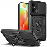 Xiaomi FD9490713934340 Xiaomi redmi 12c telefontok - camshield - fekete szilikon tok, kitámasztó kép