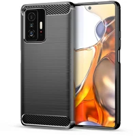 Xiaomi FD9589046917967 Xiaomi 11t 5g / 11t pro telefontok - carbon fiber fekete szilikon hátlap tok kép