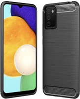Samsung FD9589046918292 Samsung galaxy a03s telefontok - carbon fiber fekete szilikon tok kép