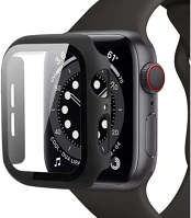 Apple FD9589046918582 Okosóra védő tok - fekete 360 fokos szilikon védő tok apple watch 7 / 8 kép