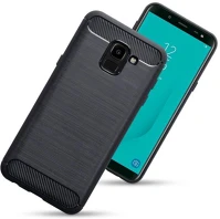 Samsung GL5901737899576 Telefontok samsung galaxy j6 2018 j600 - forcell carbon fiber fekete szilikon kép