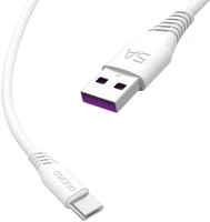 Dudao HU6970379613863 Adatkábel: dudao l2 - usb / type-c (usb-c) fehér adatkábel, (5a) 1m kép